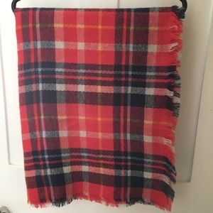 Lightly Used Aerie Red Plaid Blanket Scarf